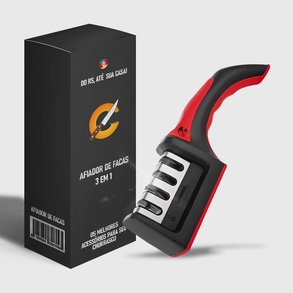 Afiador de Facas Profissional 3 em 1