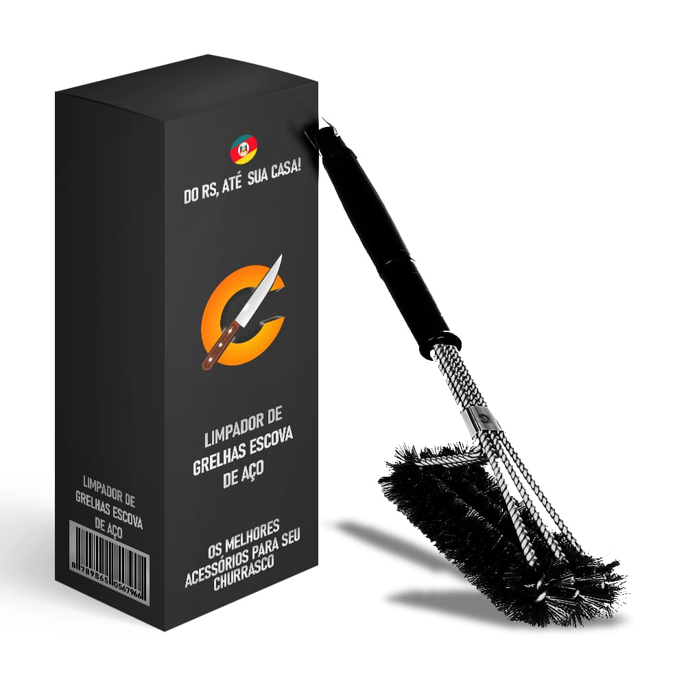 Limpador de Grelhas – Escova de Aço Deluxe