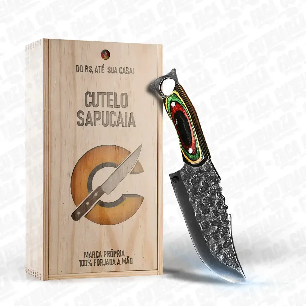 Cutelo Artesanal Sapucaia - Cutelaria Forjada A Mao + Garantia